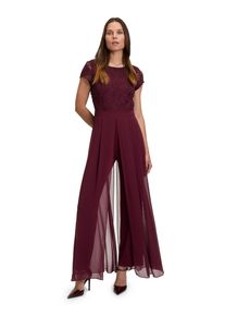 Vera Mont Damen Overall "Vera Mont Jumpsuit kurzarm", rot, elegant, Gr. 48, Obermaterial: 95% Polyester, 5% Elasthan. Besatz: 100% Polyester. Futter: