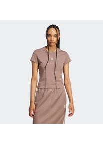 Damen T-Shirt "ESS SLIM TEE", braun, sportlich, Gr. XXL, adidas originals, Obermaterial: 100% Baumwolle, Shirts