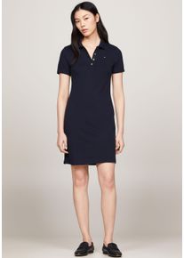 Tommy Hilfiger Damen Polokleid "1985 SLIM PIQUE POLO DRESS SS", blau, casual, Gr. XXXL, unifarben, Piquu00e9, Obermaterial: 97% Baumwolle, 3%