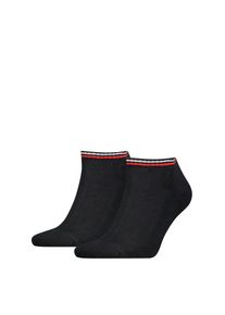 Tommy Hilfiger Damen Sneakersocken "TH UNI TJ SNEAKER 2P ICONIC", Gr. 39, schwarz, Baumwollmischung, Socken