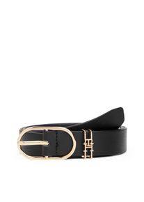 Tommy Hilfiger Damen Ledergürtel "TH FEMININE 2.5", schwarz, casual, Gr. 75, unifarben, Rindsleder, Gürtel, Größenverstellbar