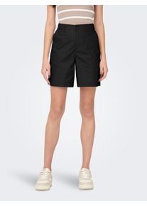 Only Damen Shorts "ONLZORA MW BERMUDA SHORTS PNT", schwarz, modisch, Gr. S, unifarben, Obermaterial: 100% Baumwolle, Hosen
