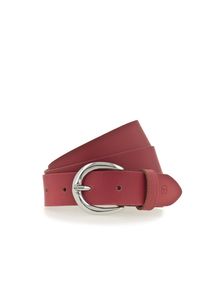 Tamaris Damen Ledergürtel, rot, Basic,casual,klassisch,modisch, Gr. 110, unifarben, Rindsleder, Gürtel, mit glänzender silberfarbener Schließe