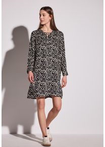 Street One Damen Tunikakleid, schwarz, casual, Gr. 34, bedruckt, Jersey, Obermaterial: 100% Viskose, Kleider, mit All-Over Print