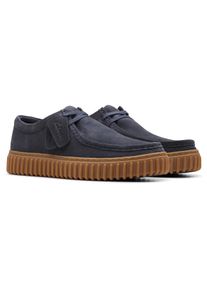 Clarks Herren Schnürschuh "Torhill Lo", Gr. 42, blau, Veloursleder, casual, Schuhe, Freizeitschuh, Halbschuh, Schnürschuh mit herausnehmbarem Fußbett