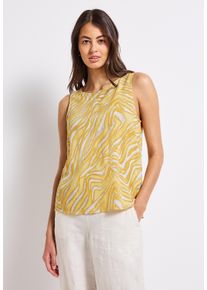 Street One Damen Blusentopbuttercream gelb, casual, Gr. 44, bedruckt, Stoff, 100% Viskose, Blusen, Feel Good Fit