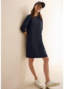 Cecil Damen Sommerkleid, blau, casual, Gr. L, unifarben, Web, Obermaterial: 48% Modal, 46% Polyester, 6% Elasthan, Kleider, mit Knopfdetail