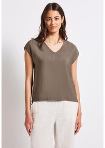 Street One Damen Shirtblusemute mocha, casual, Gr. 34, unifarben, Stoff, 88% Viskose, 12% Polyamid, Blusen