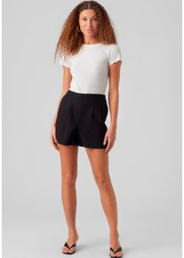 Véro Moda VERO MODA Damen Shorts "VMJESMILO HW SHORTS WVN GA NOOS", schwarz, casual, Gr. XS, unifarben, Web, Obermaterial: 55% Viskose, 45% Leinen, Hosen, mit