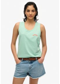 Superdry Damen Tanktop "ESSENTIAL LOGO GD VEST", silber, casual, Gr. XS, unifarben, Jersey, Obermaterial: 100% Baumwolle, Tops