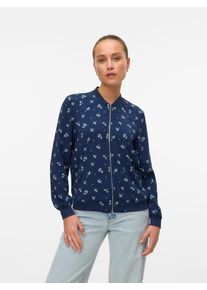 Véro Moda VERO MODA Damen Blouson "VMCOCO L/S BOMBER AOP GA WVN NOOS"navy blazer aop:flowers, modisch, Gr. XL, bedruckt, Web, Obermaterial: 96% Polyester, 4%
