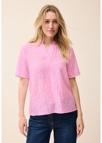Cecil Damen Kurzarmblusecherry blossom pink, casual, Gr. XS, unifarben, Stoff, 75% Viskose, 25% Polyester, Blusen, aus softem Materialmix