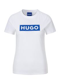 HUGO BLUE Damen T-Shirt "Classic Tee", weiß, casual, Gr. XXXL, unifarben, bedruckt, Single Jersey, Obermaterial: 100% Baumwolle, Shirts