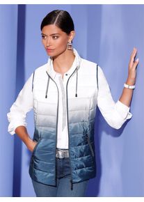 CRÉATION L CREATION L Damen Steppweste, blau, Gr. 38, gemustert, mehrfarbig, 100% Polyester, Wattierung:100% Polyester, Westen