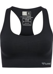 Hummel Damen Sport-Bustier "HMLTIF SEAMLESS SPORTS TOP", Gr. XS, schwarz, Obermaterial: 92% Polyamid, 8% Elasthan, sportlich, BHs