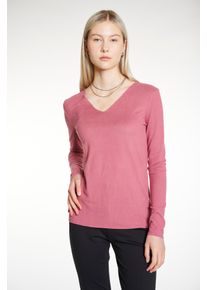Haily's HAILY’S Damen Langarmshirt "LS V TP Zi44na", rosa, feminin, Gr. S, unifarben, Jersey, Obermaterial: 79% Viskose, 16% Polyester, 5% Elasthan, Shirts
