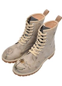 DOGO Damen Schnürboots "Boots There Is Always Hope Damen Boots / Female", Gr. 40, grau, Lederimitat, Schuhe, Vegan