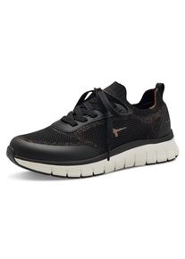 Tamaris Damen Slip-On Sneaker, Gr. 41, schwarz, Textil, Lederimitat, unifarben, kontrastfarbene Details, sportlich, Schuhe, Freizeitschuh, Halbschuh,
