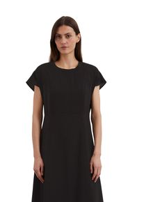 Marc O'Polo MARC O'POLO Damen Midikleid "aus LENZING ECOVERO ", schwarz, casual, Gr. 42, unifarben, Obermaterial: 83% Viskose, 17% Polyamid; Futter: 100% Nicht