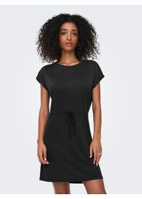 Only Damen Minikleid "ONLHANNAH S/S SHORT DRESS JRS", schwarz, modisch, Gr. L, unifarben, Obermaterial: 67% Viskose, 33% Polyester, Kleider