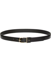 Calvin Klein Damen Ledergürtel "CK METAL LOOP ROUND BUCKLE 25MM", schwarz, casual, Gr. 105, unifarben, Rindsleder, Gürtel, Größenverstellbar