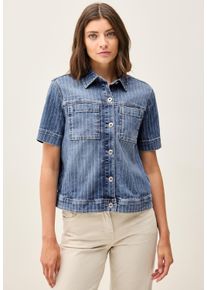 Cecil Damen Jeansjacke, blau, casual, Gr. XL, gestreift, Web, 86% Baumwolle, 12% Polyester, 2% Elasthan, Jacken, mit Brusttaschen