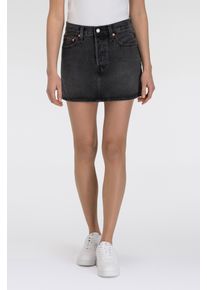 Levi's LEVI'S Damen Jeansrock "ICON SKIRT"schwarz mirror, casual, Gr. 28, Denim/Jeans, Obermaterial: 100% Baumwolle, Röcke, mit Used-Effekten und