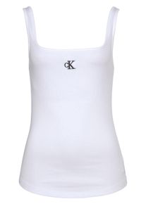Damen Tanktop "CK RIB TANK TOP", weiß, Basic, Gr. XXL, Calvin Klein Jeans, unifarben, Feinripp, Obermaterial: 94% Baumwolle, 6% Elasthan, Tops, mit