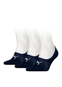 Puma Damen Füßlinge "Puma UNISEX FOOTIE 3P", Gr. 43, blau, Baumwollmischung, Socken, NoShow Socks, atmungsaktiv, elastisches Bündchen