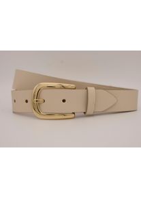 AnnaMatoni Damen Ledergürtel, beige, casual, Gr. 85, unifarben, Rindsleder, Gürtel, mit goldener Schließe