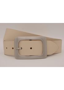 AnnaMatoni Damen Ledergürtel, beige, casual, Gr. 85, unifarben, Rindsleder, Gürtel, mit silberner Schließe