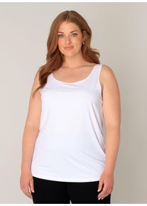 Damen Tanktop, weiß, casual, Gr. 44, Base Level Curvy, Obermaterial: 87% Polyamid, 13% Elasthan, Tops