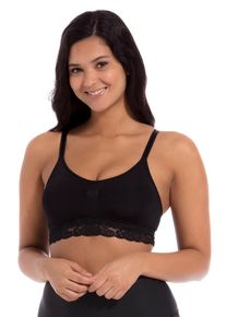 Damen Bügelloser BH, MAGIC BODYFASHION, Gr. XL, schwarz, Obermaterial: 93% Polyamid, 7% Elasthan, BHs, Weiche Spitze unterhalb der Brust für einen