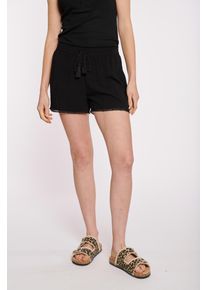 Haily's HAILY’S Damen Shorts "SH V TR Si44a", schwarz, feminin, Gr. XS, unifarben, Obermaterial: 100% Viskose, Hosen, mit Spitzenborte am Saum