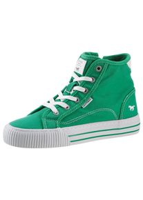 Mustang Shoes Damen Schnürboots "High-Top-Sneaker, Freizeitschuh", Gr. 37, grün, Textil, sportlich, Schuhe, Plateau, High Top-Sneaker, Freizeitschuh