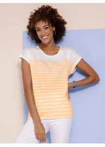 Classic Basics Damen Kurzarmshirt "Shirt", orange, Gr. 56, gemustert, gestreift, 100% Baumwolle, Shirts