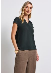 Street One Damen Poloshirtpine grove grün, casual, Gr. 38, unifarben, Stoff, 49% Viskose, 46% Polyester, 5% Elasthan, Shirts, aus elastischem