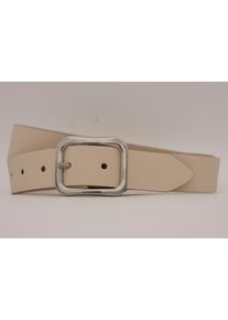 AnnaMatoni Damen Ledergürtel, beige, casual, Gr. 115, unifarben, Rindsleder, Gürtel, mit silberner Schließe