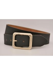 AnnaMatoni Damen Ledergürtel, schwarz, casual, Gr. 115, unifarben, Rindsleder, Gürtel, mit goldener Schließe