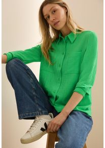 Cecil Damen Hemdbluseiced neon grün, casual, Gr. XL, unifarben, Strukturmuster, Web, Obermaterial: 56% Viskose, 43% Polyester, 1% Elasthan, Blusen,