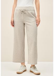 Cecil Damen Stoffhose, lila, casual, Gr. XL, gestreift, Stoff, 73% Viskose, 25% Polyester, 2% Elasthan, Hosen, mit Wide Legs