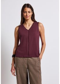 Street One Damen Spitzentop, rot, casual, Gr. 38, unifarben, Jersey, 95% Viskose, 5% Elasthan, Tops, mit V-Ausschnitt