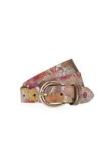 Tamaris Damen Ledergürtelmulticolour, gold, modisch, Gr. 115, mehrfarbig, geblümt, Rindsleder, Gürtel, Florales Muster im Metallic-Design oder