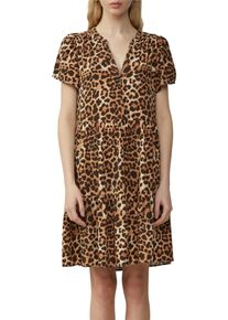 QS Damen Sommerkleidschwarz braun leo, casual, Gr. 34, bedruckt, Obermaterial: 100% Viskose, Kleider, mit All-Over Print