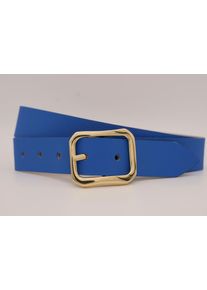 AnnaMatoni Damen Ledergürtel, blau, casual, Gr. 95, unifarben, Rindsleder, Gürtel, mit goldener Schließe