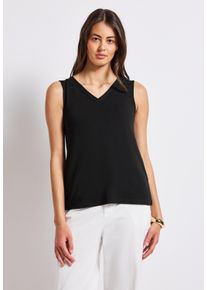 Street One Damen T-Shirt, schwarz, casual, Gr. 34, unifarben, Stoff, 95% Viskose, 5% Elasthan, Shirts, aus elastischem Materialmix