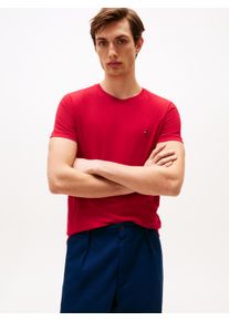 Tommy Hilfiger Herren T-Shirt "STRETCH SLIM FIT TEE", rot, casual, Gr. XXL, Jersey, Obermaterial: 96% Baumwolle, 4% Elasthan, Shirts, mit