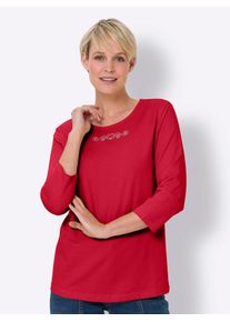 Classic Basics Damen 3/4-Arm-Shirt "3/4-Arm-Shirt", rot, Gr. 56, unifarben, 100% Baumwolle, Shirts