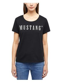 Mustang Damen Kurzarmshirt "Damen Style Alma", schwarz, casual, Gr. XS, Jersey, 100% Baumwolle, Shirts