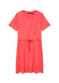 Véro Moda VERO MODA Damen Shirtkleid "VMLUNA SS SHORT STRING DRESS JRS NOOS"dubarry, modisch, Gr. M, unifarben, Jersey, Obermaterial: 50% Baumwolle, 50%